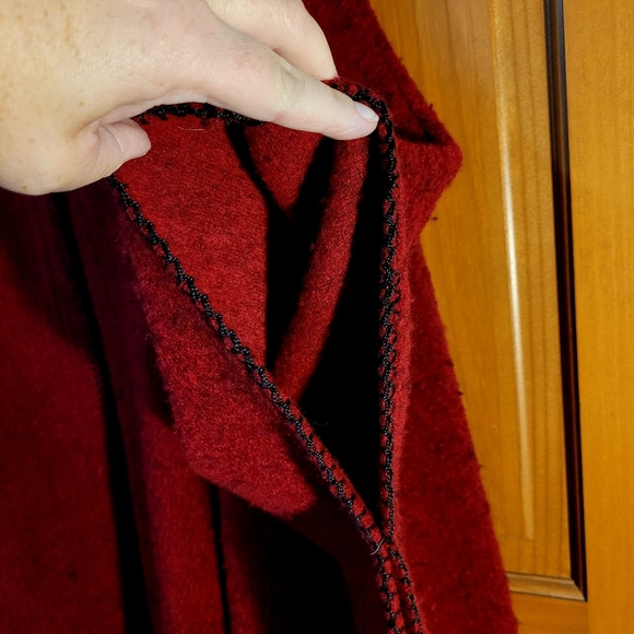 Bear Ridge Outfitters Womens XL / 2X Poncho Wool Blend Red - Picture 7 of 7